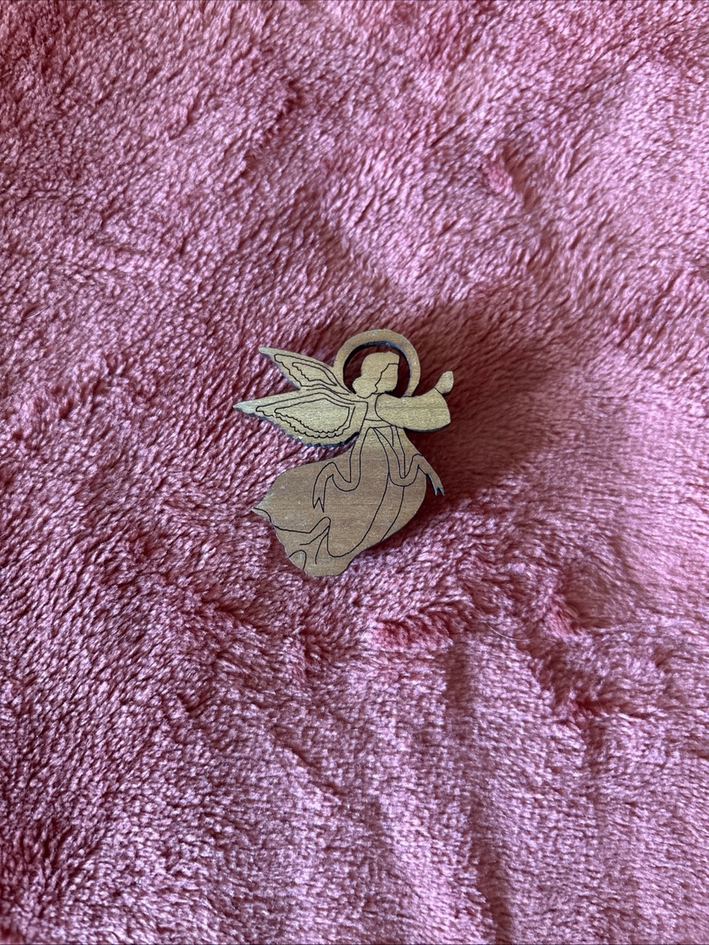Wooden Angel Brooch Pin - Elegant Women's Jewelry